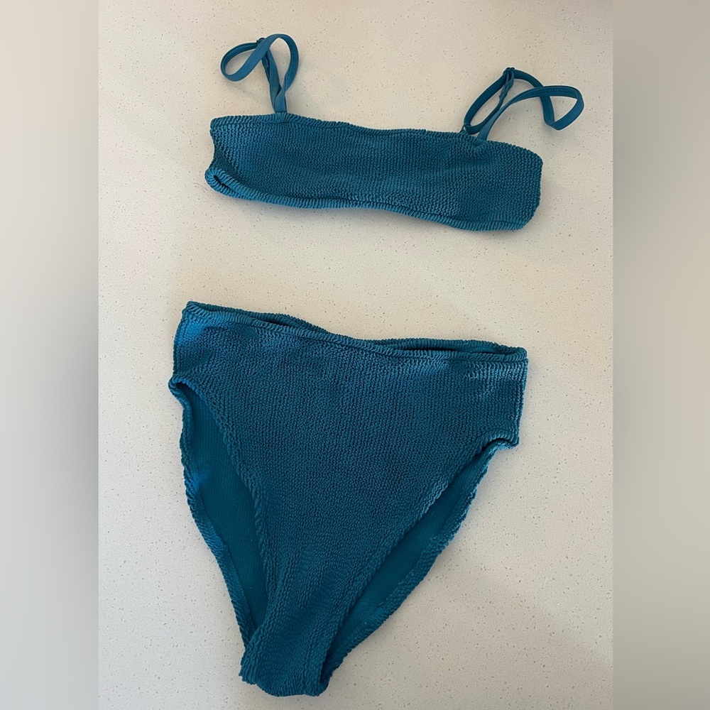 Youswim Teal Textured Two-Piece Bikini